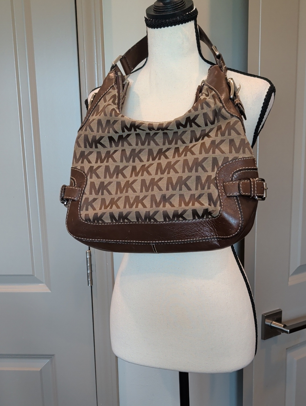Michael Kors Brown MK Logo Shoulder Bag
